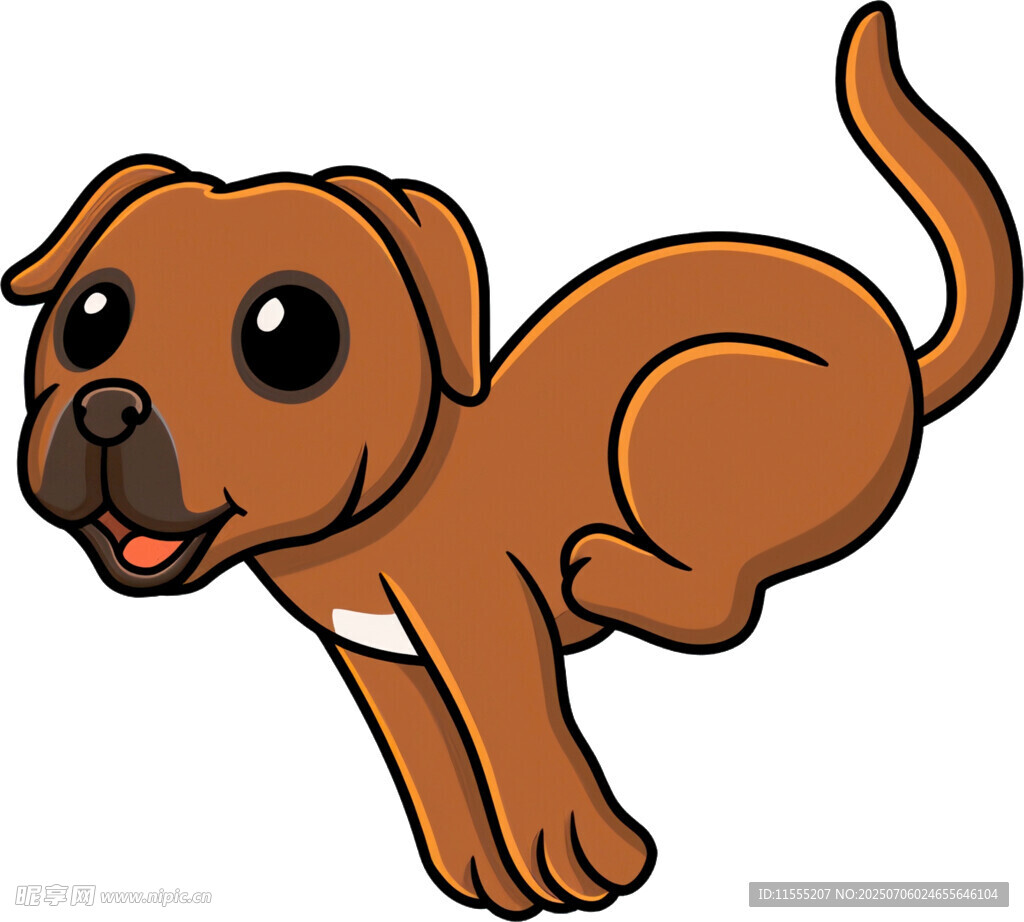 跳跃的可爱棕色小狗