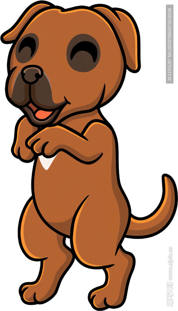 可爱站立小狗卡通形象