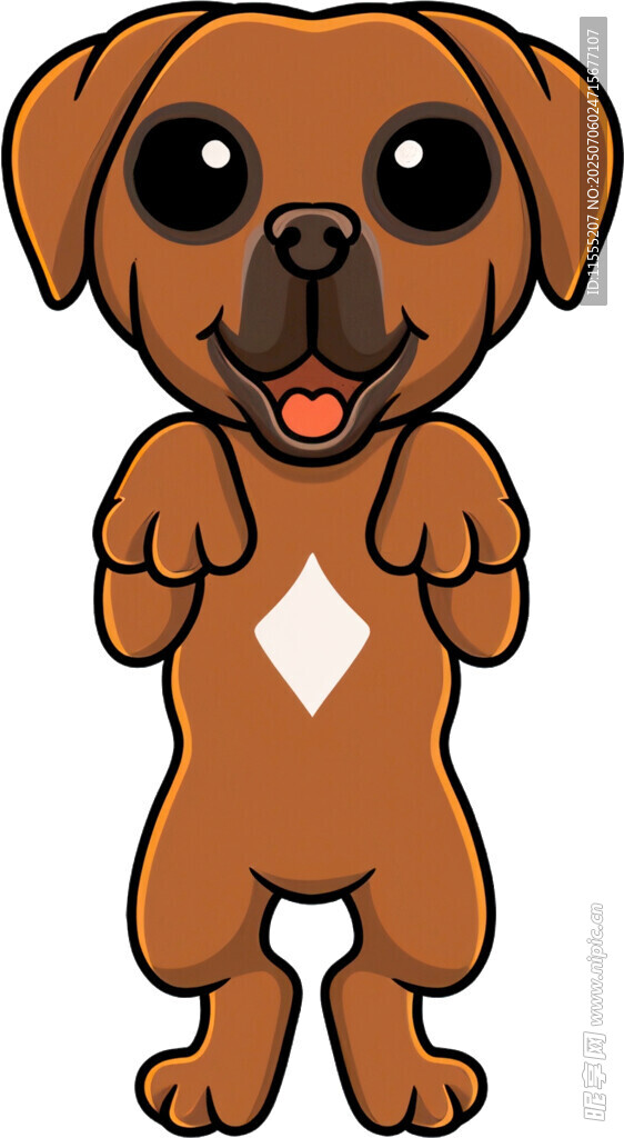 可爱站立小狗卡通形象