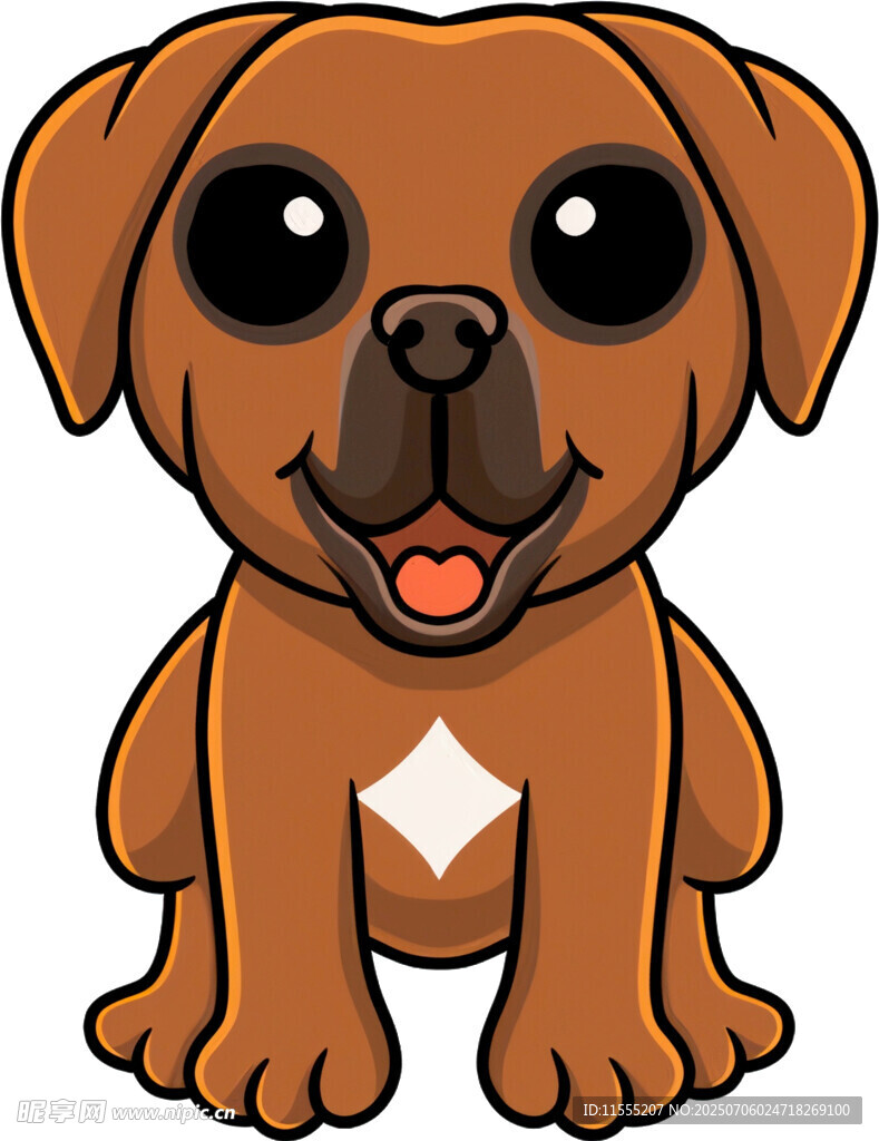 可爱棕色小狗卡通形象