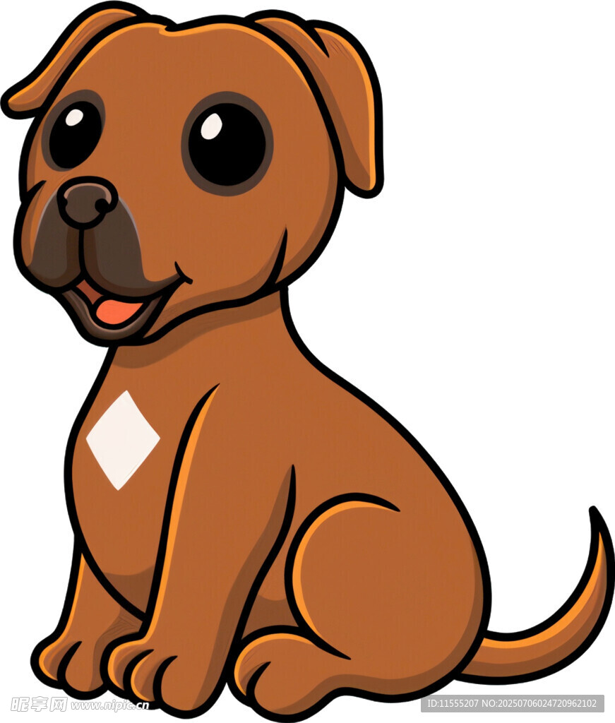 可爱棕色小狗卡通形象
