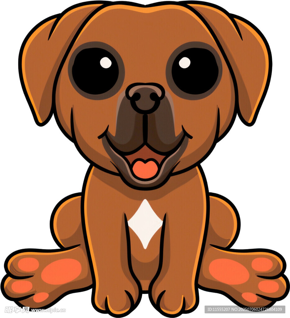 可爱棕色小狗卡通形象