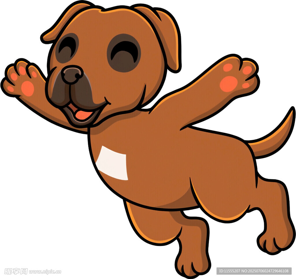 跳跃的可爱棕色小狗