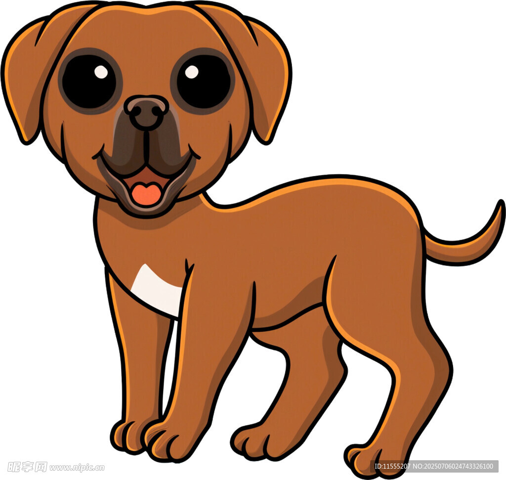 可爱棕色小狗卡通形象