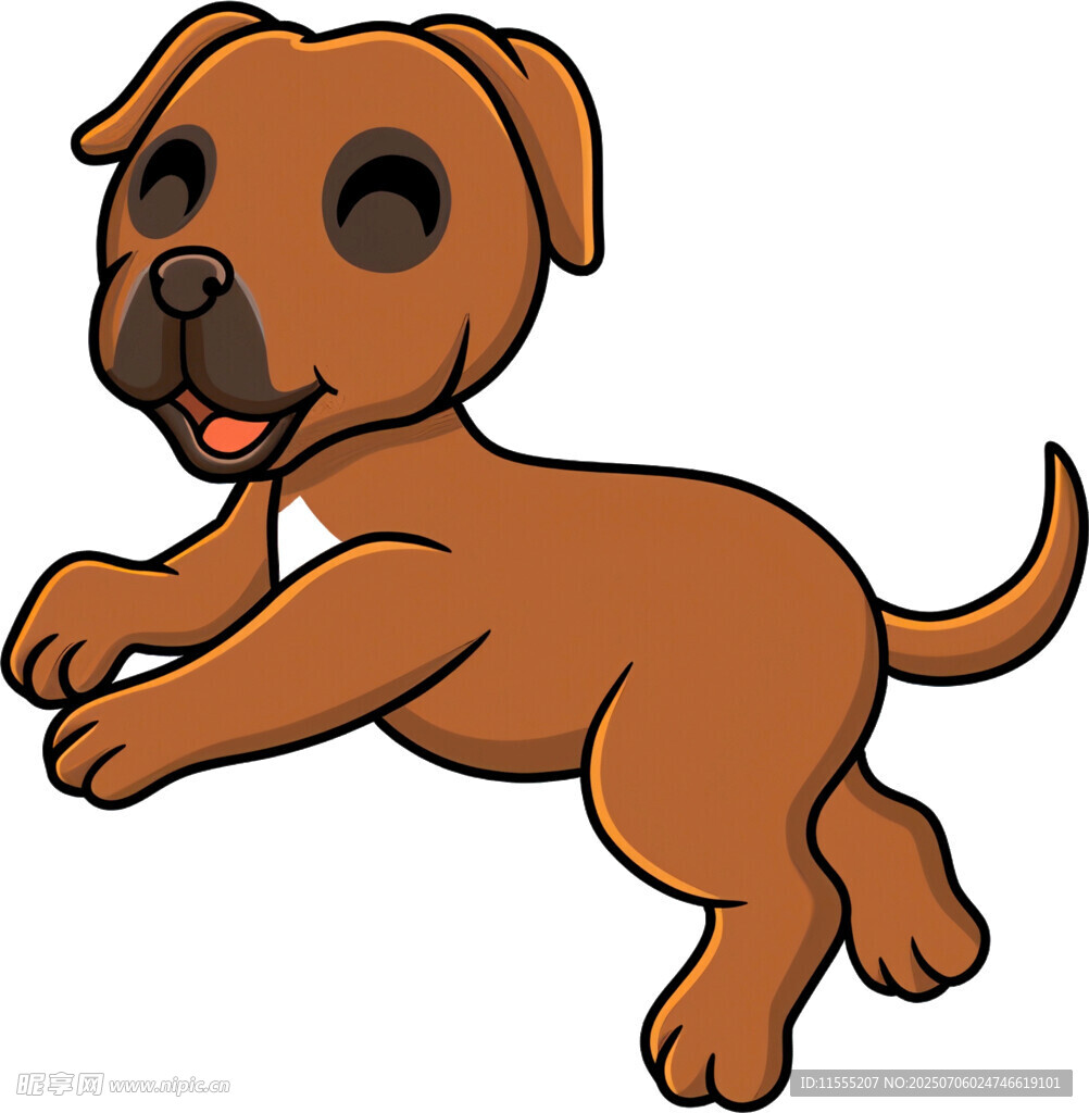 跳跃的棕色小狗