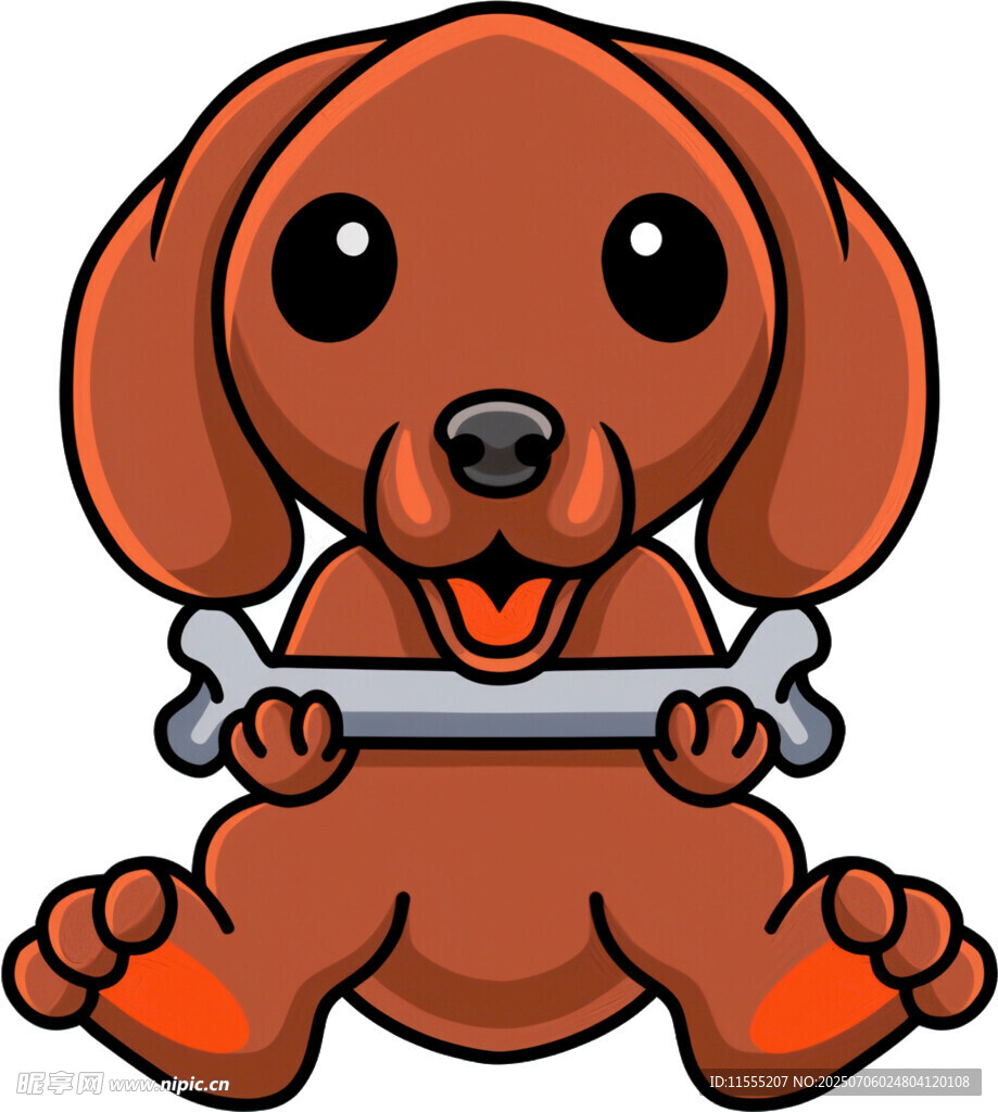 可爱小狗啃骨头