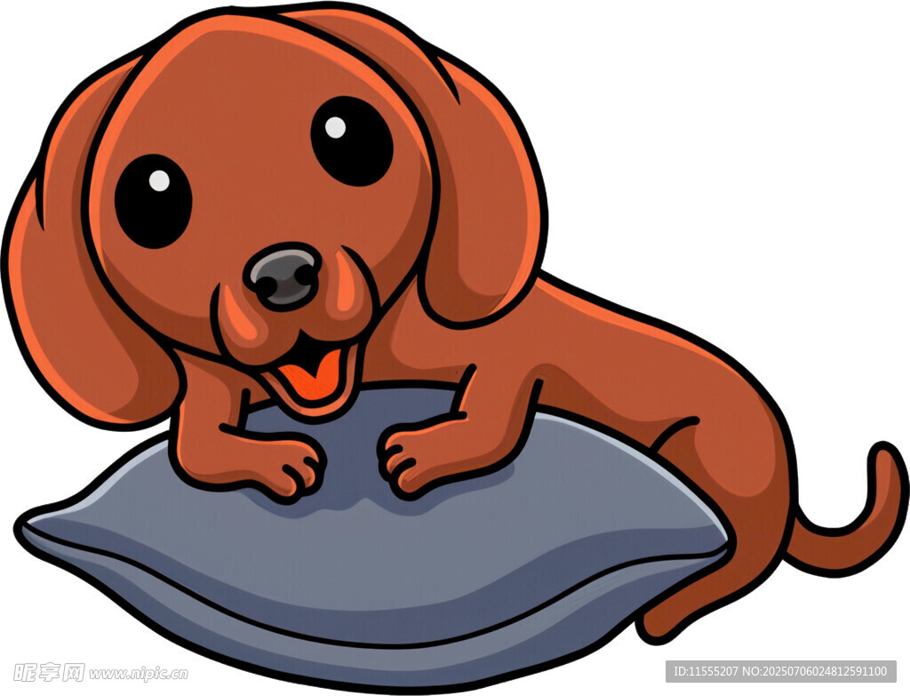 趴着的可爱腊肠犬