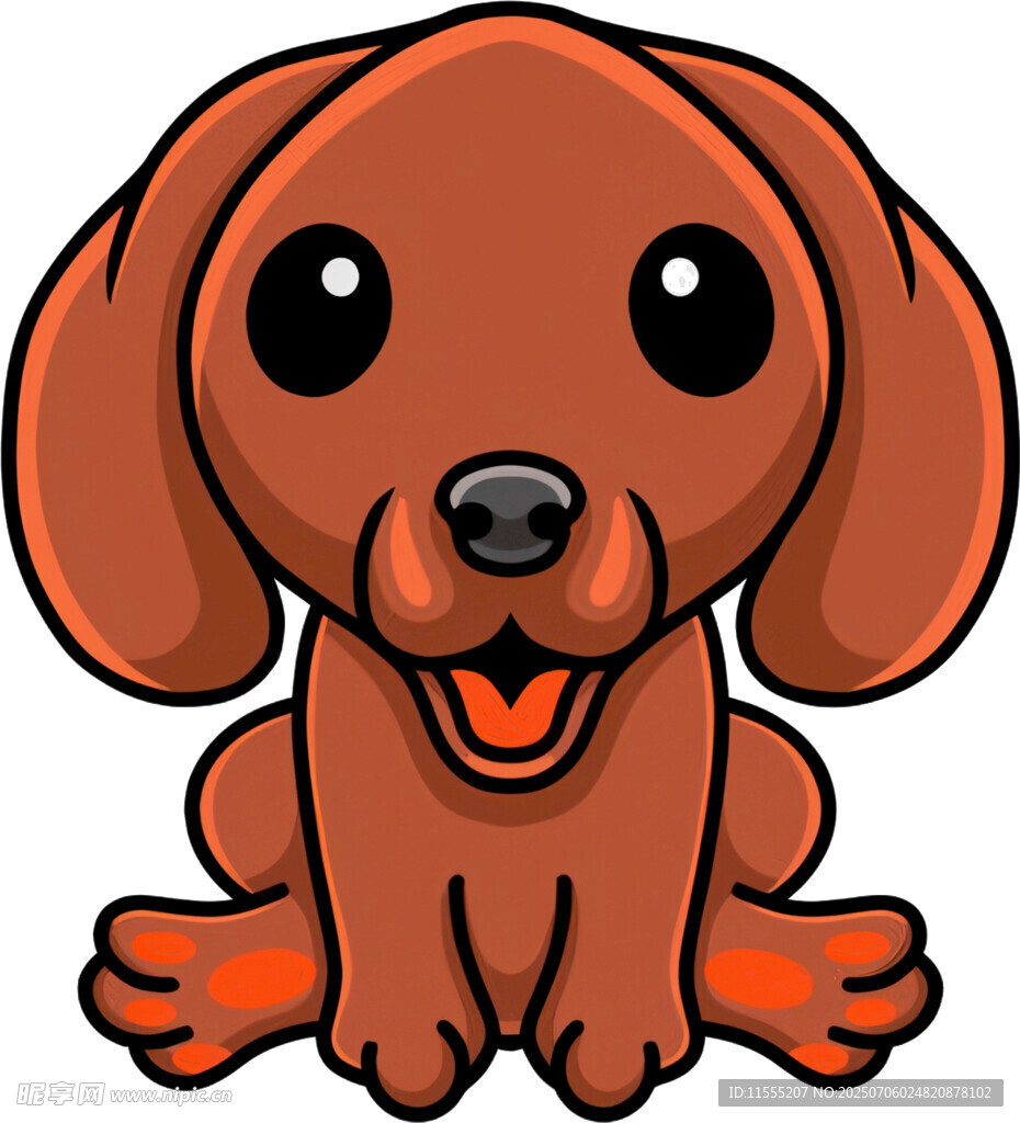 可爱棕色小狗卡通形象