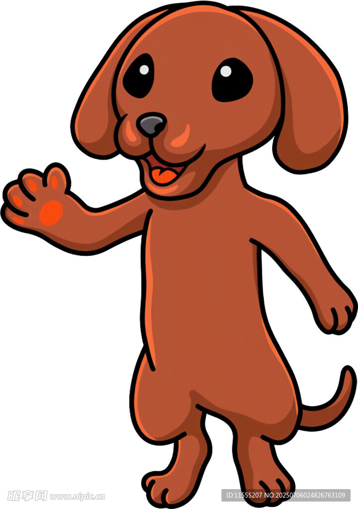 可爱小狗挥手打招呼