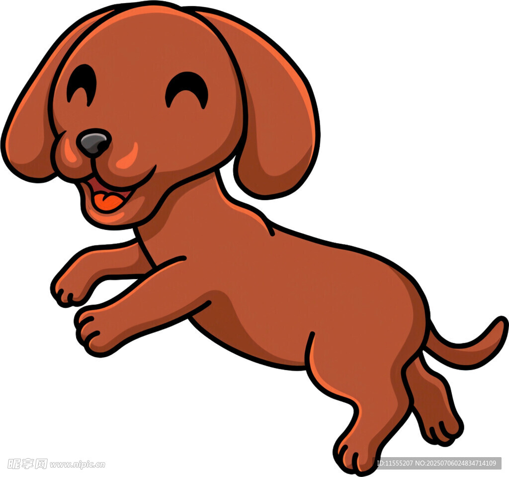 跳跃的可爱棕色小狗