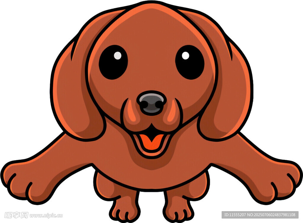 可爱棕色小狗张开双臂