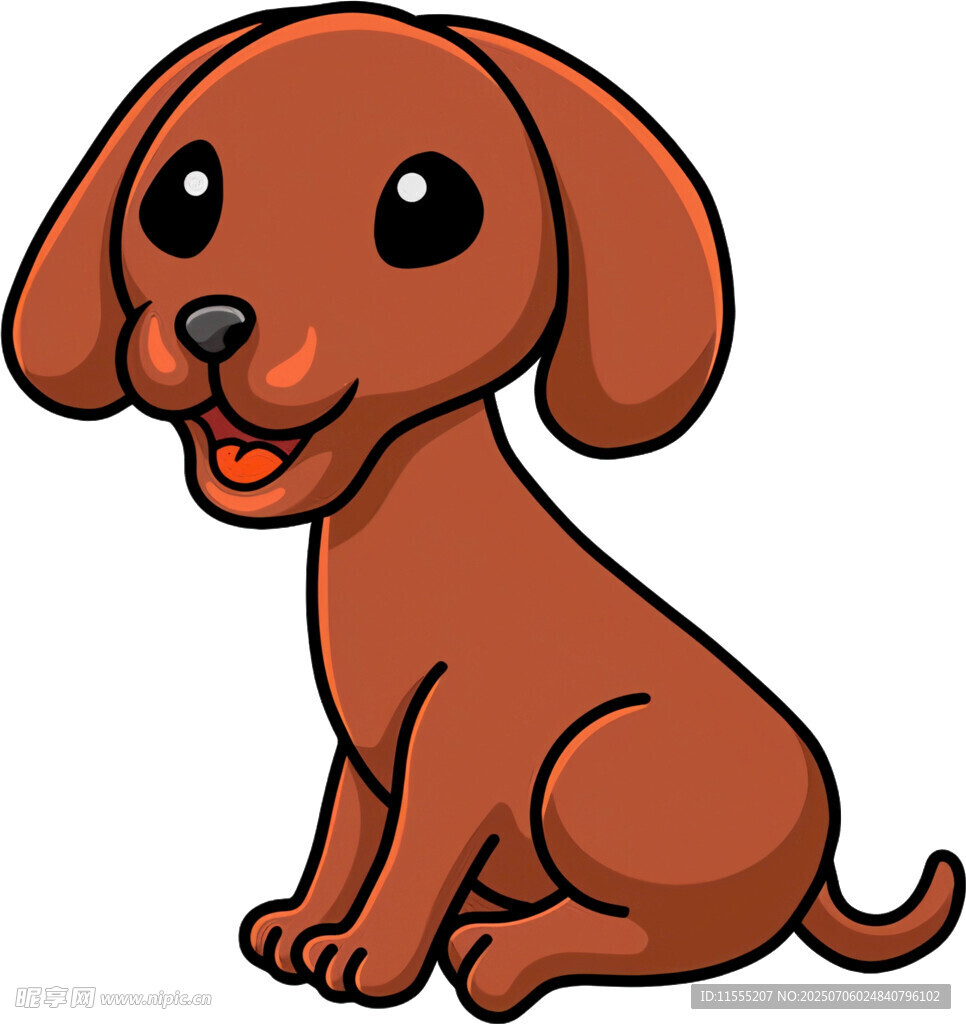 可爱棕色小狗卡通形象