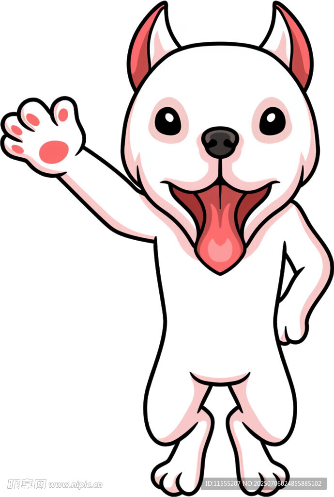 可爱小狗挥手打招呼