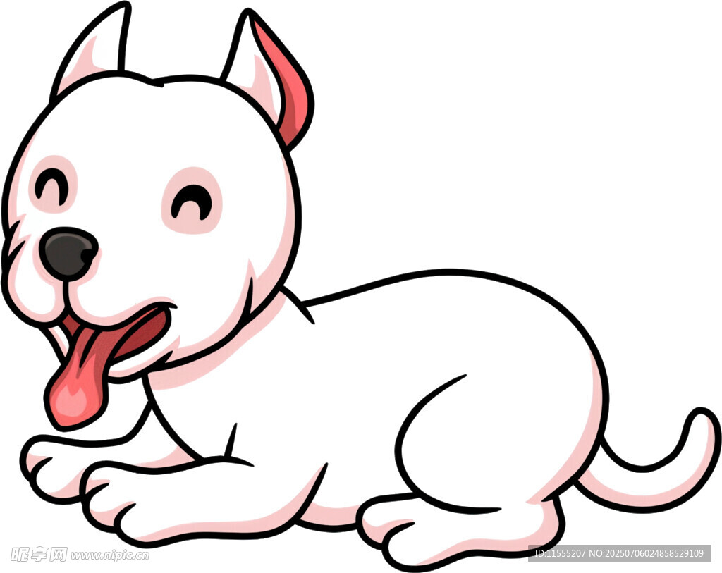 趴着的可爱小白狗