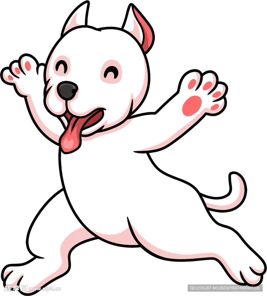 欢快跳跃的小白狗