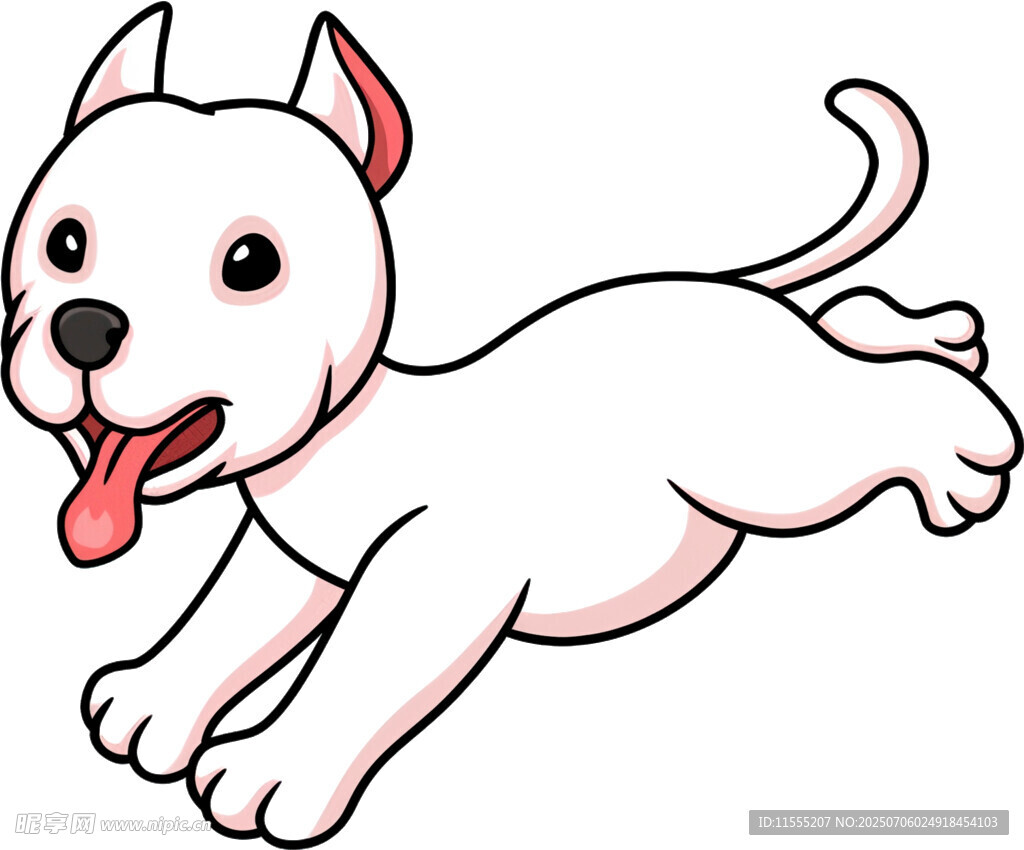 奔跑的可爱小白狗