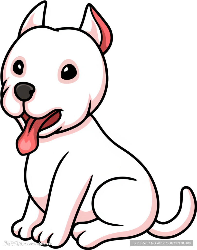 可爱白狗吐舌卡通形象