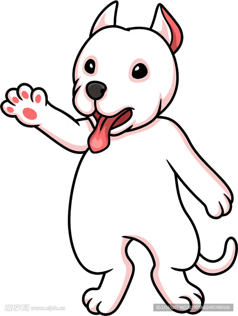 可爱小狗挥手打招呼