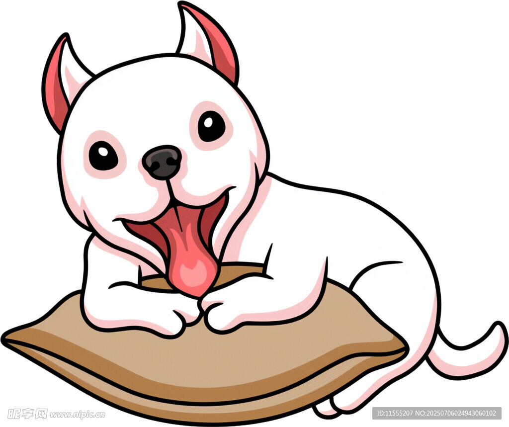 趴着的可爱小白狗