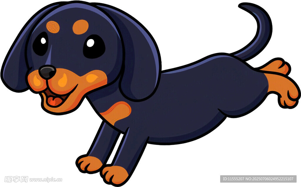 跳跃的可爱腊肠犬