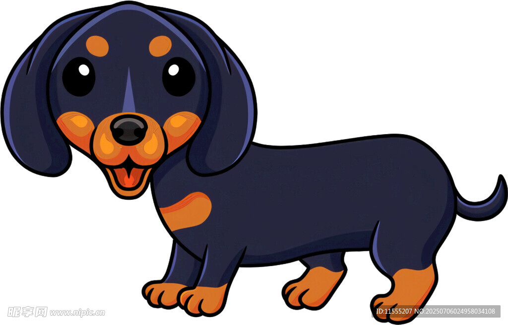 可爱腊肠犬卡通形象