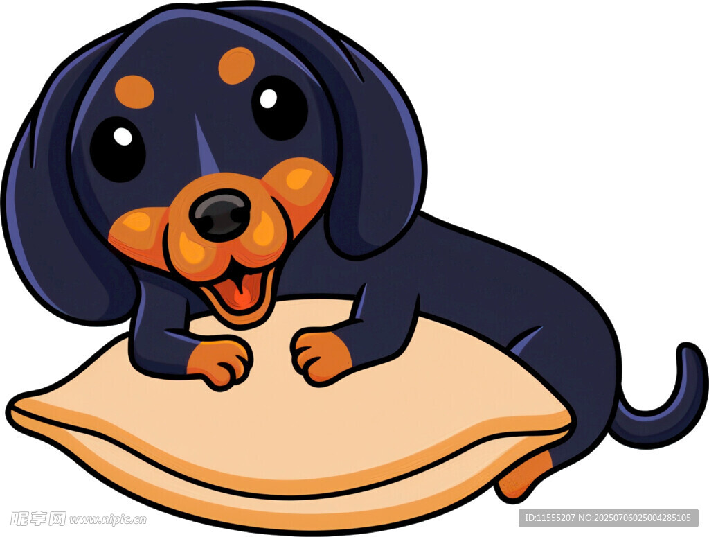 趴着的可爱腊肠犬