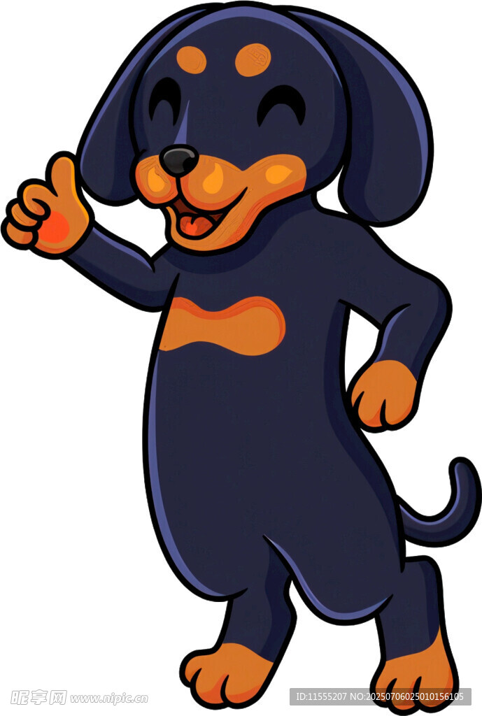 可爱腊肠犬开心打招呼