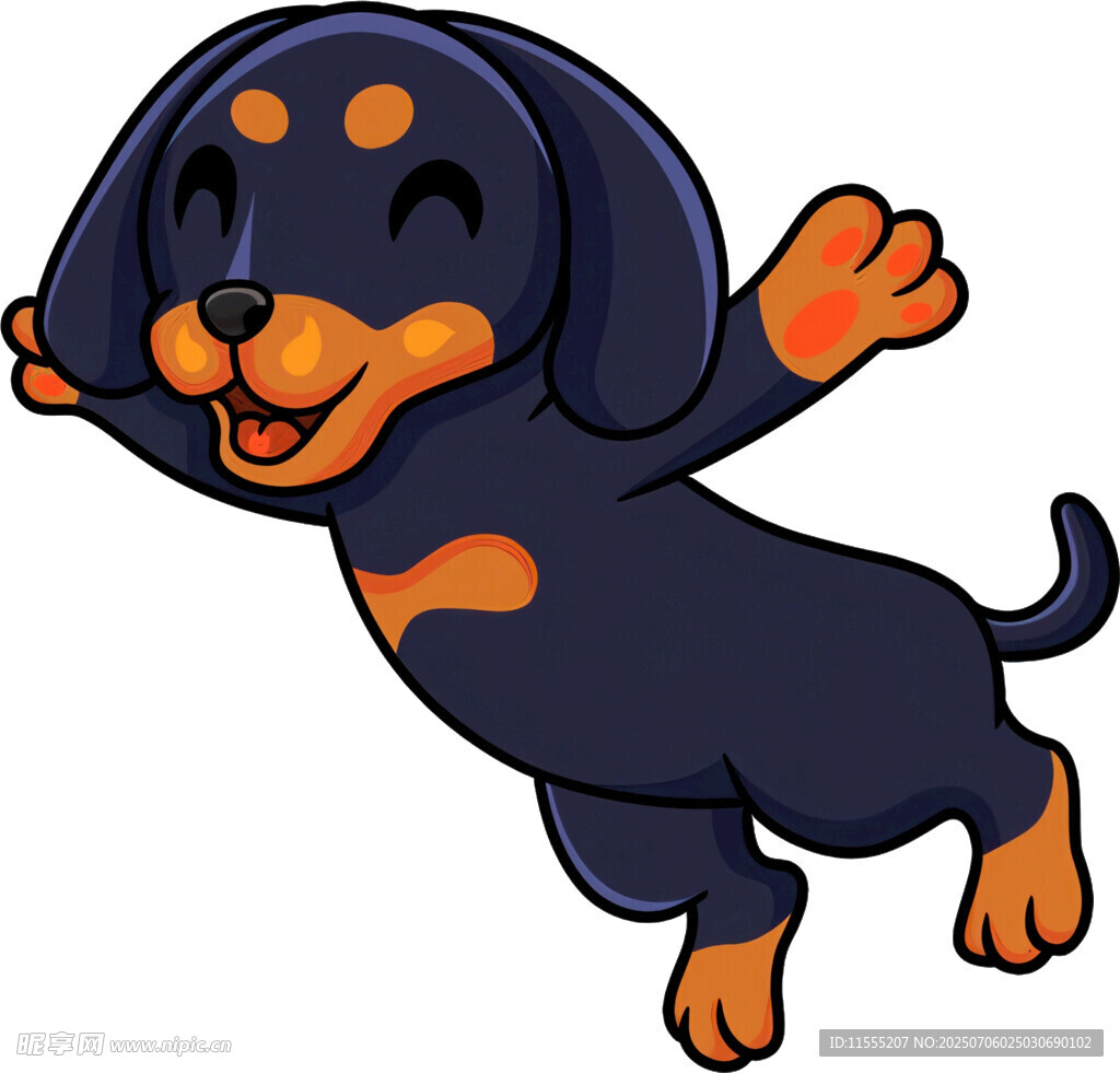 跳跃的可爱卡通小狗