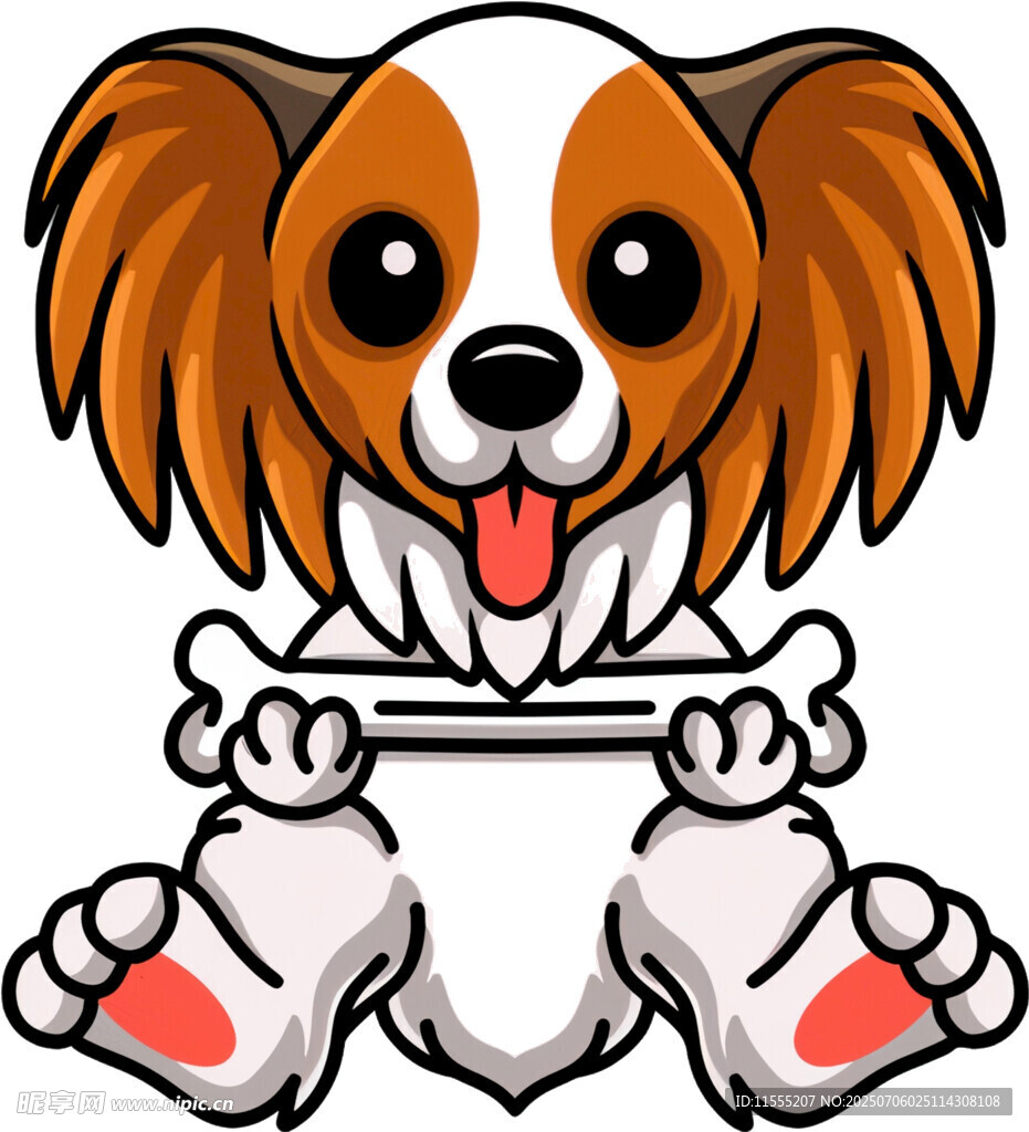 可爱小狗抱骨头