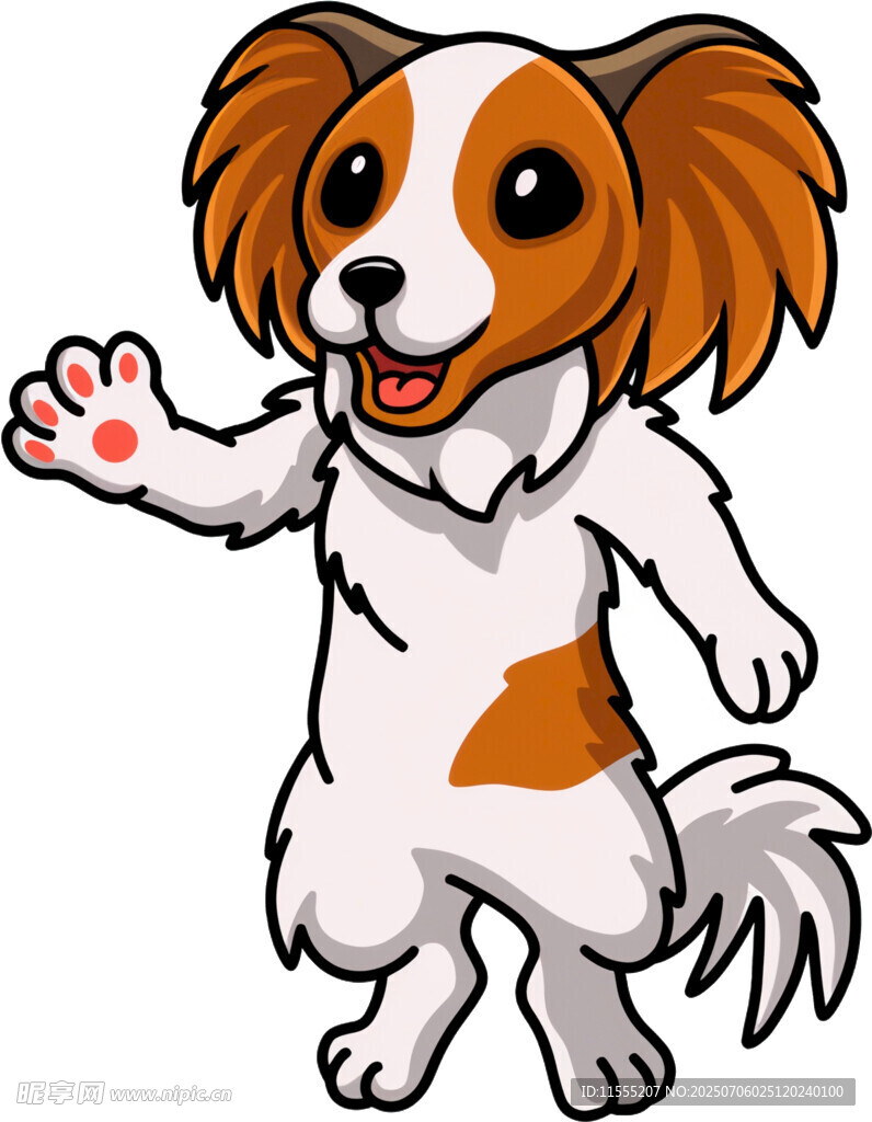 可爱小狗挥手打招呼