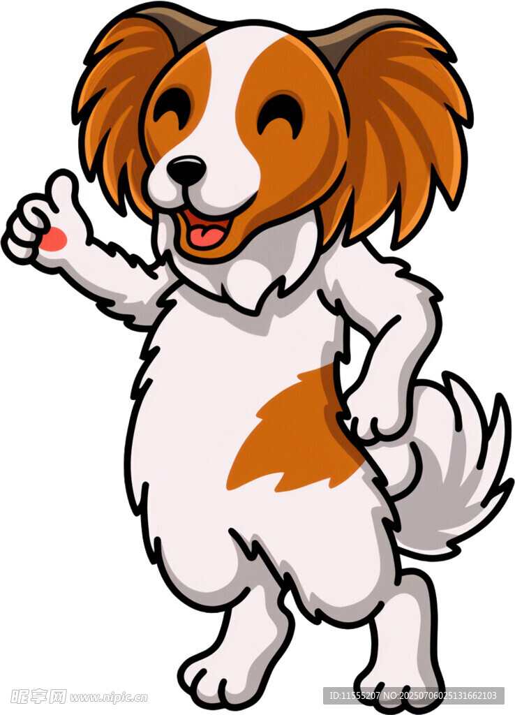 可爱小狗挥手示意