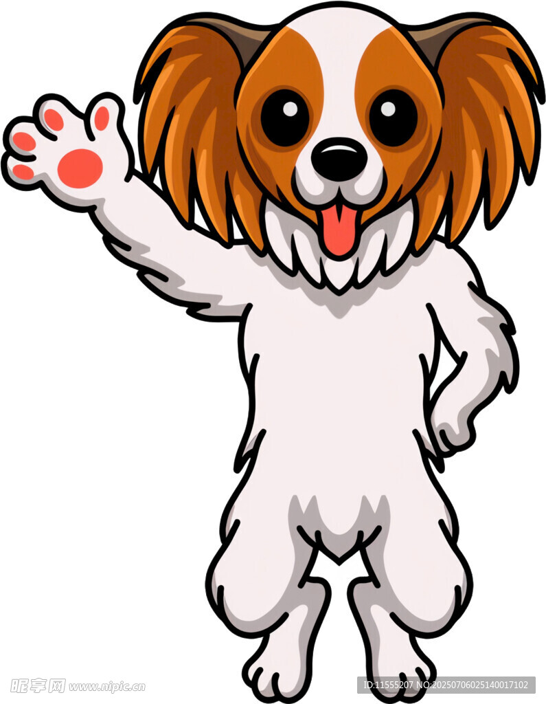 挥手的可爱小狗