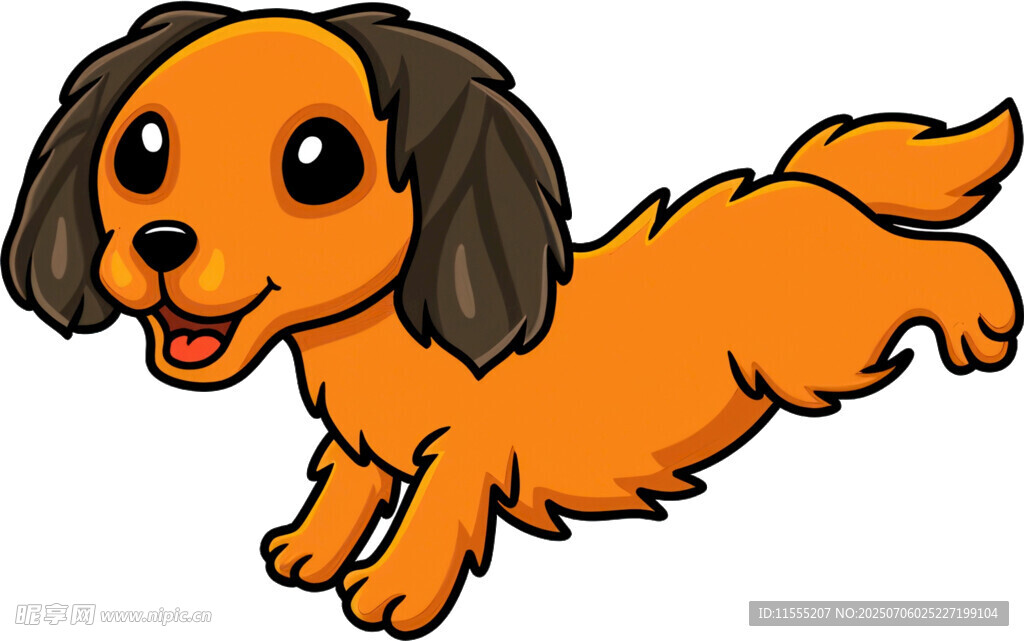 奔跑的橙色小狗