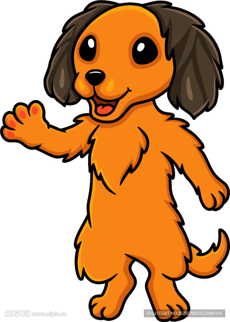 可爱小狗挥手示意