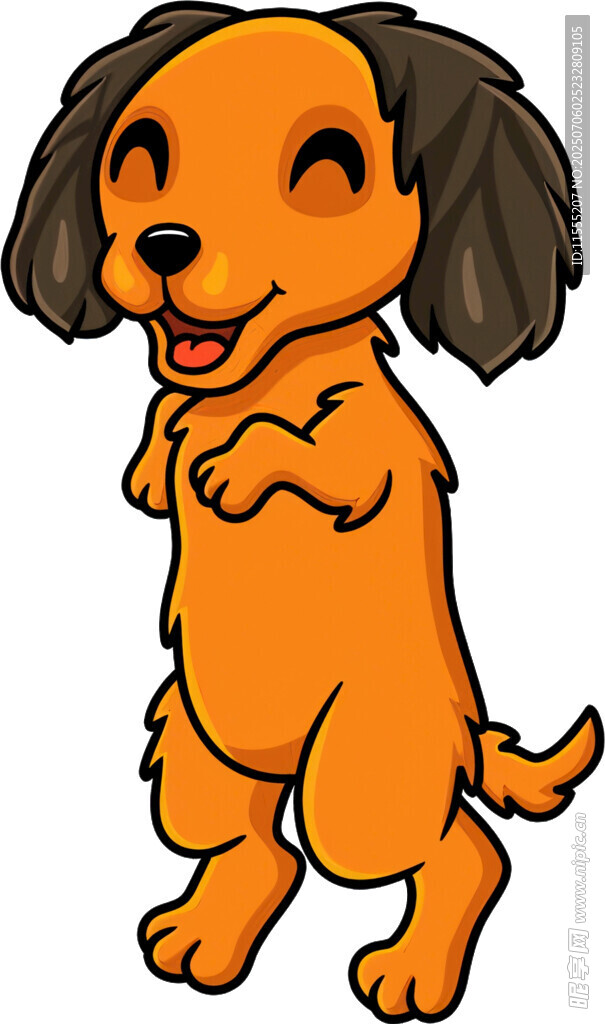 可爱站立小狗卡通形象