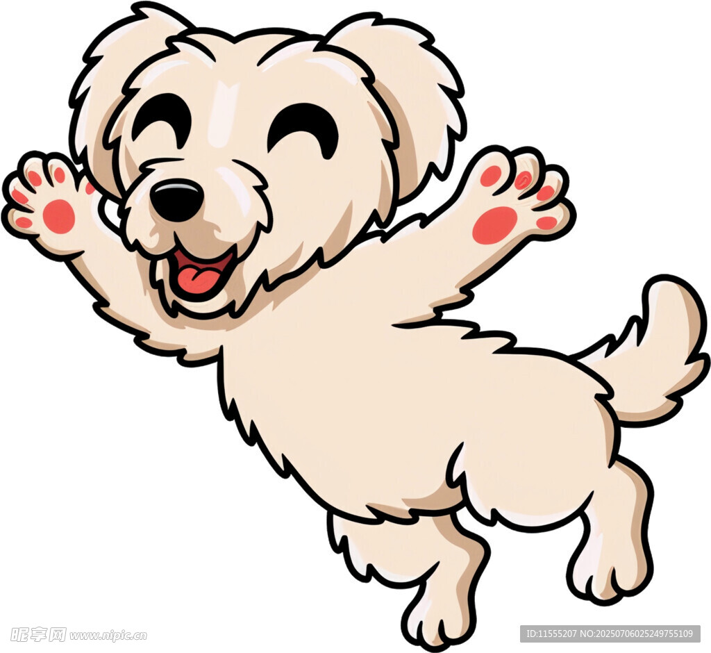 欢快跳跃的可爱小狗