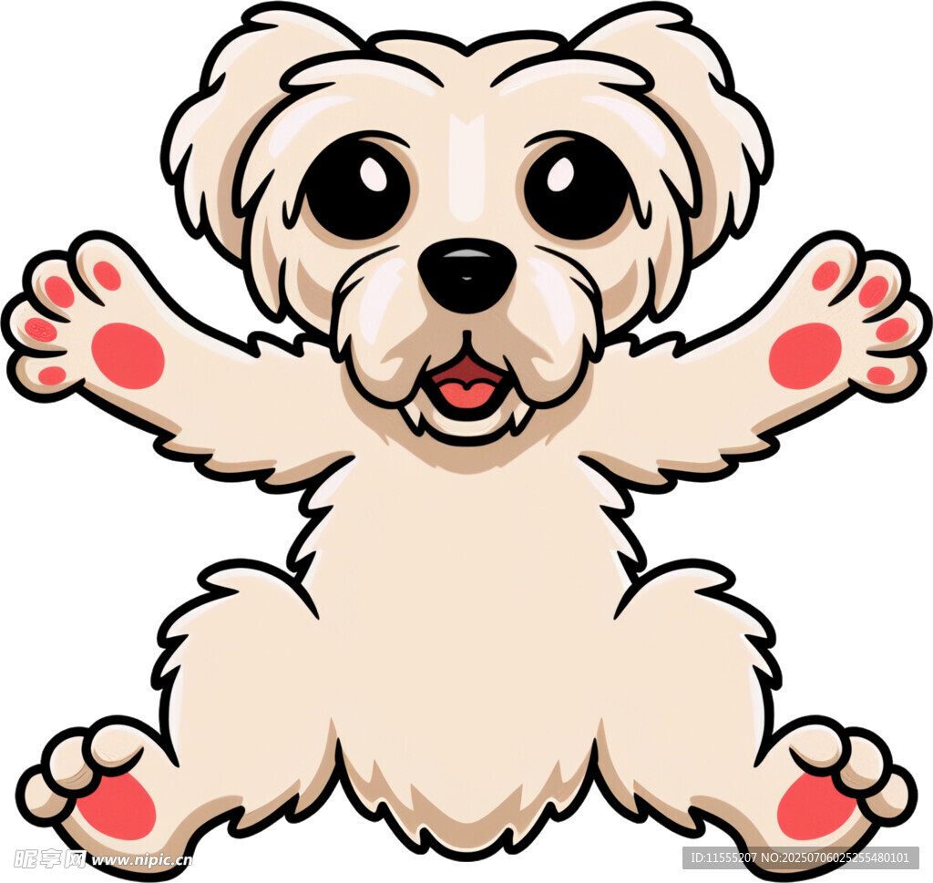 可爱小狗张开双手求抱抱