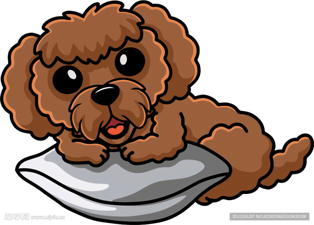 趴着的可爱棕色泰迪犬