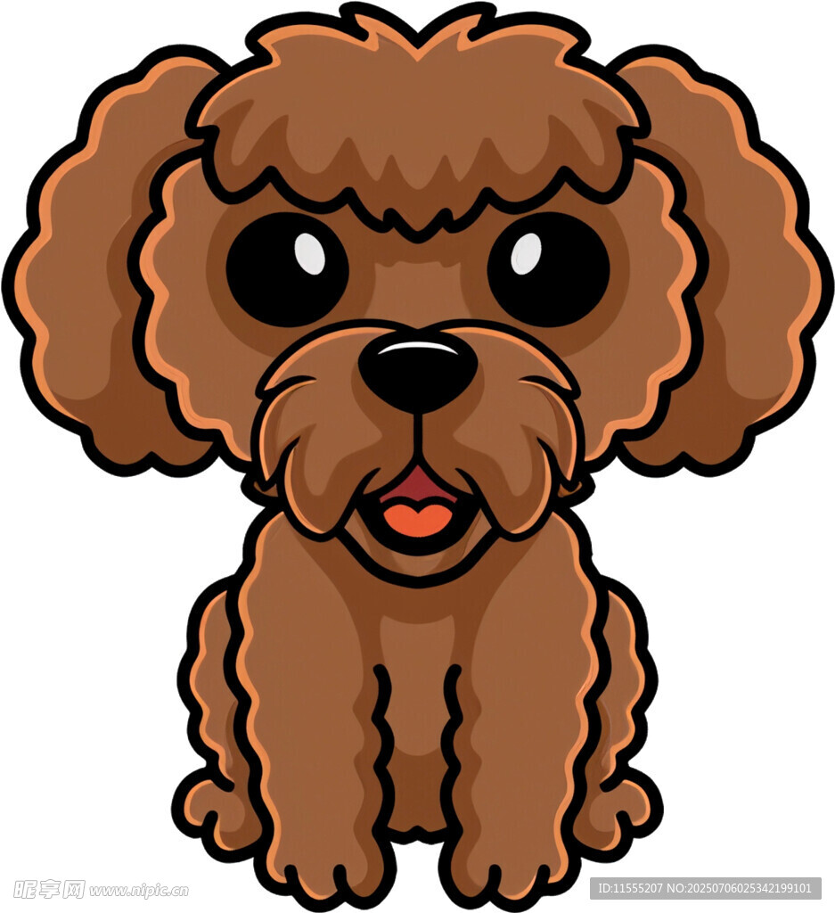 可爱棕色卡通小狗形象