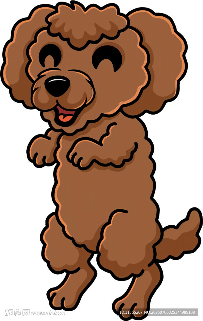 可爱站立泰迪犬