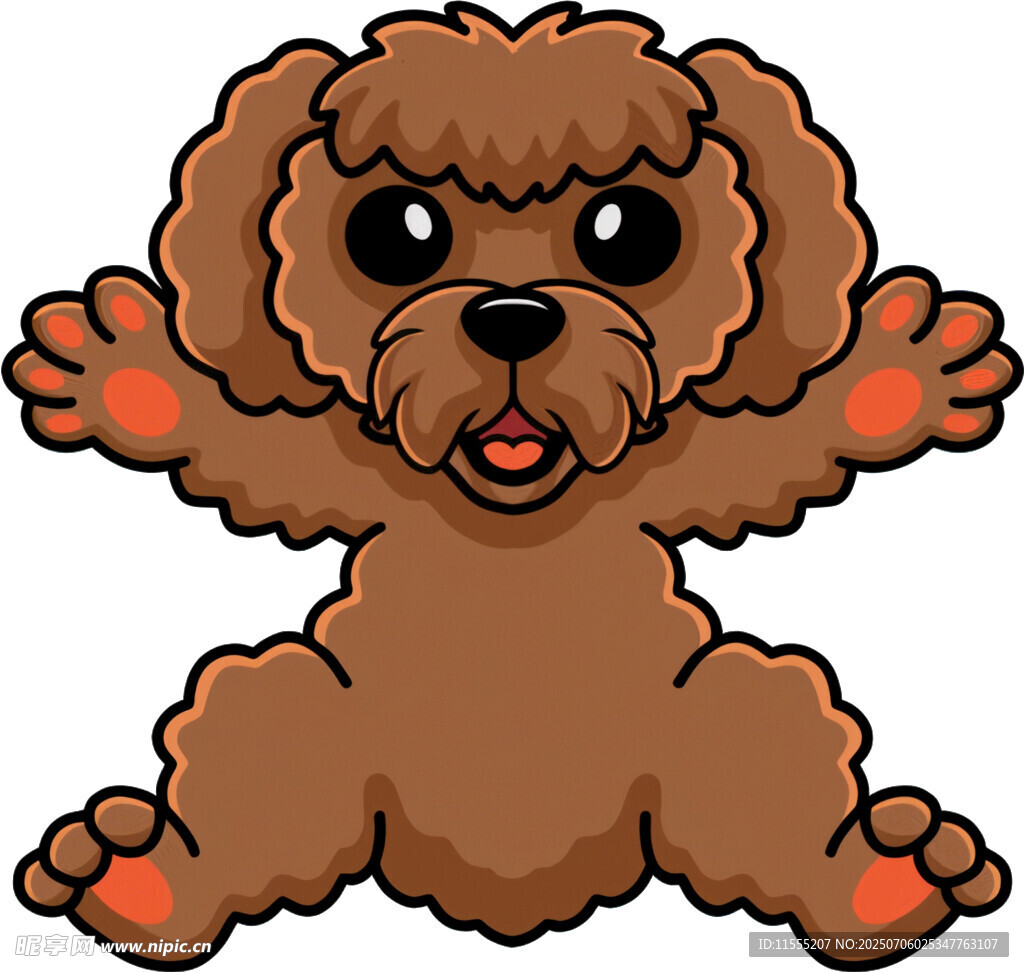 可爱棕色小狗张开双臂