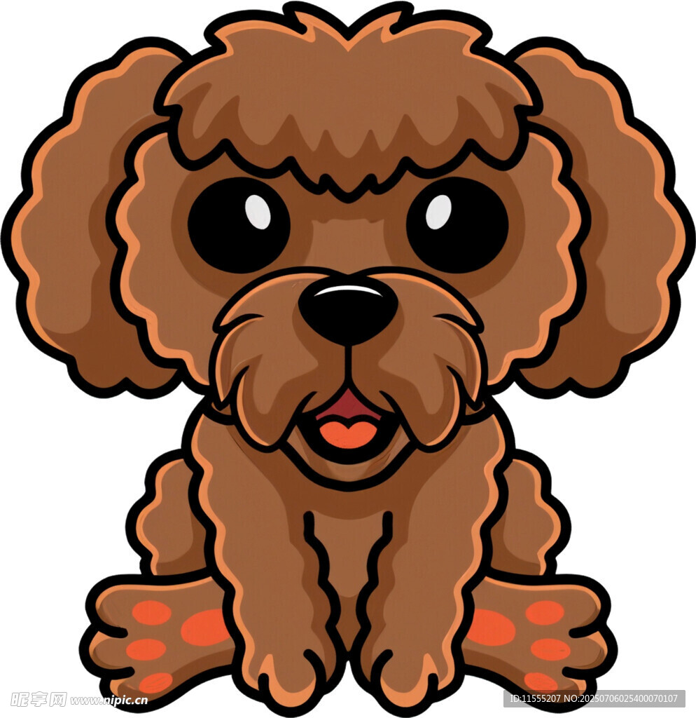 可爱棕色泰迪犬卡通形象