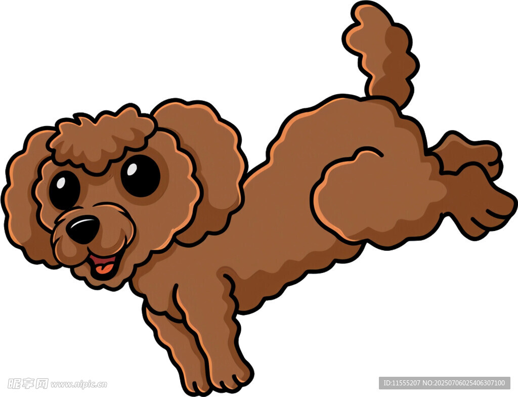 跳跃的棕色泰迪犬