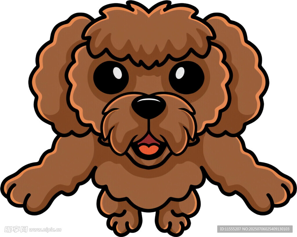可爱棕色泰迪小狗形象