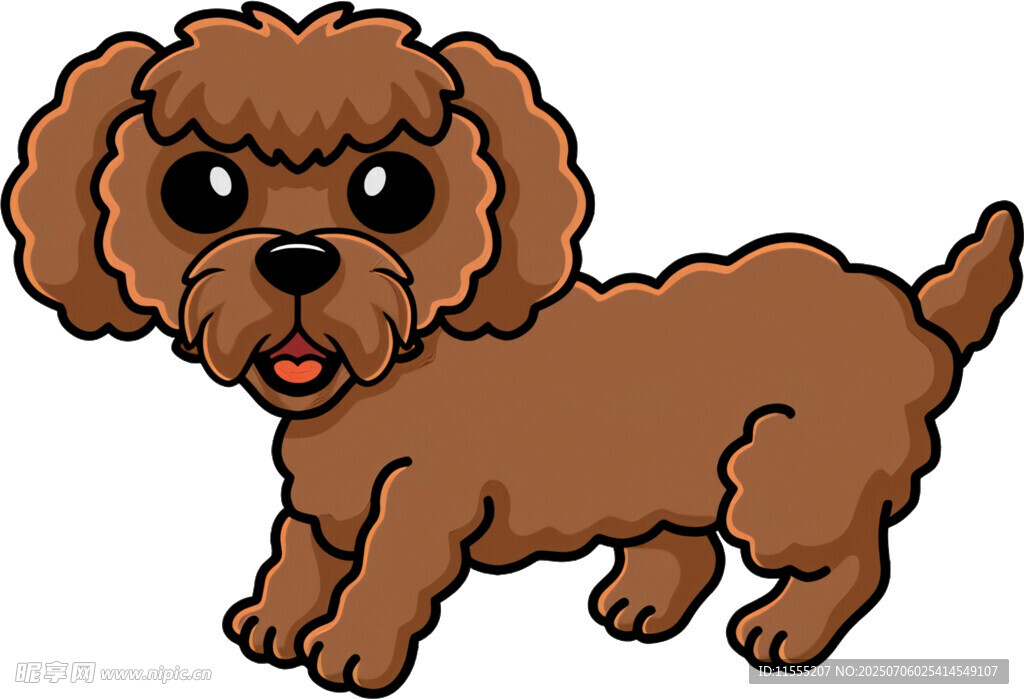 可爱棕色泰迪犬卡通形象