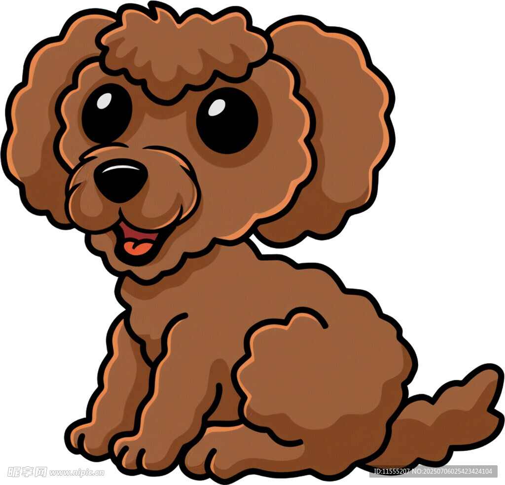 可爱棕色卡通小狗