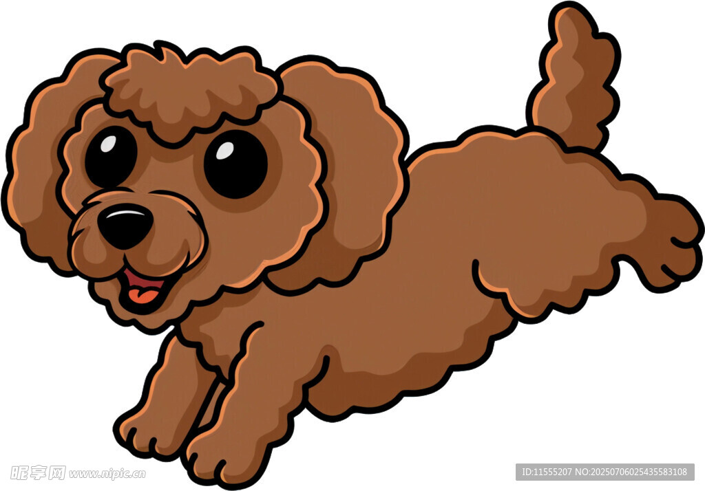 可爱棕色小狗欢快奔跑