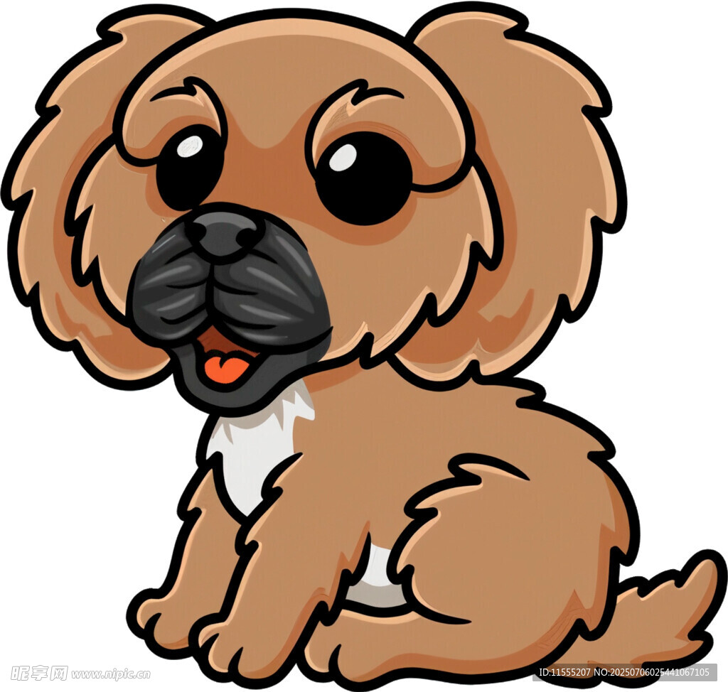 可爱棕色小狗卡通形象