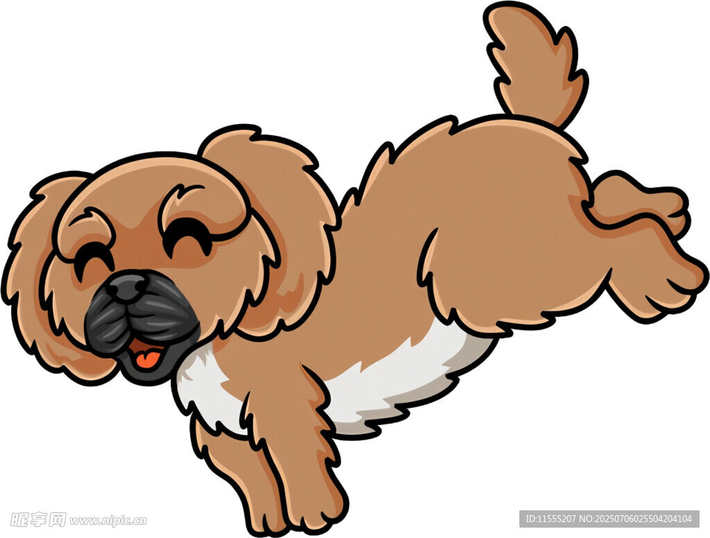 跳跃的可爱棕色小狗