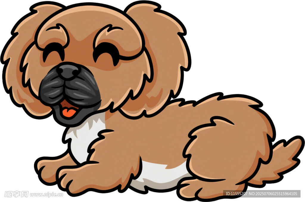 可爱趴卧小狗卡通形象